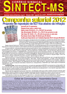 Correio Sindical - Agosto Campanha salarial 2012-2013