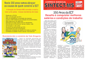 Correio Sindical - Edição Janeiro 2013 - 350 anos - melhores condições de trabalho na ECT