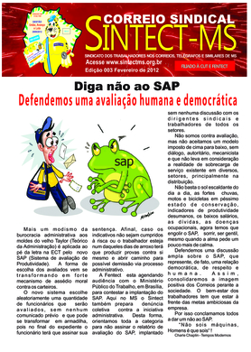 CORRREIO SINDICAL  -  EDIÇÃO 3  - FEVEREIRO 2012