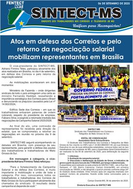 BOLETIM DO SINTECT/MS DE 06 DE SETEMBRO DE 2025