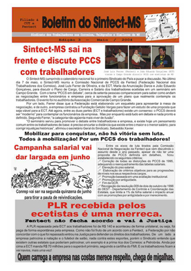 Boletim do SINTECT-MS - Edição 03 - Maio Ano 2004