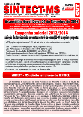 Boletim Setembro - Campanha Salarial 2013-2014