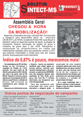 Informativo Agosto 2011 - Campanha Salarial